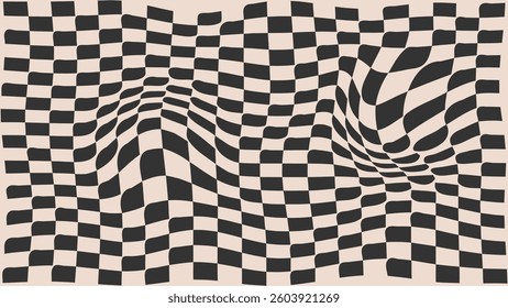 70s color background vector. Retro wall decoration, groovy, trippy, geometric shape. Vintage hippie wall art for interior, decorative, banner, cover, card.