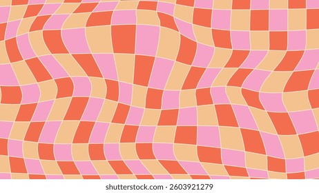 70s color background vector. Retro wall decoration, groovy, trippy, geometric shape. Vintage hippie wall art for interior, decorative, banner, cover, card.