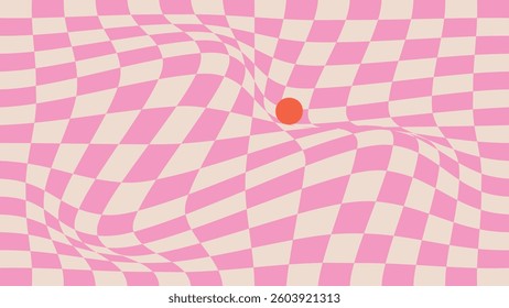 70s color background vector. Retro wall decoration, groovy, trippy, geometric shape. Vintage hippie wall art for interior, decorative, banner, cover, card.
