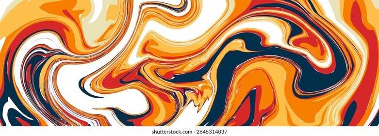 70s colorful abstract vector background. Vintage retro wallpaper with rainbow stripes and wavy lines. 1970s color illustration suitable for posters, banners, decorative items and wall art.
