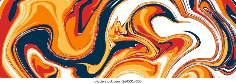 70s colorful abstract vector background. Vintage retro wallpaper with rainbow stripes and wavy lines. 1970s color illustration suitable for posters, banners, decorative items and wall art.