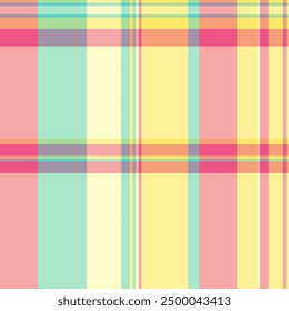 70s fabric plaid texture, clothing pattern tartan seamless. Couch check textile background vector in red and yellow colors palette.