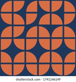 70's geometric shapes pattern. Mid Century Modern Vector seamless repeat perfect on wall paper, wrapping paper, fabrics,textiles and home decor
