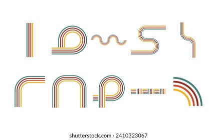 70s Groovy Lined Element Set