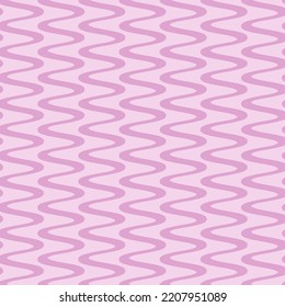 70s groovy seamless wavy pattern. Psychedelic background with pink wavy lines. Funky trippy pattern for surface design, wallpaper, wrapping paper, textile