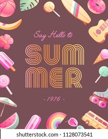 The 70's. Hot Summer flyer / poster / invitation.