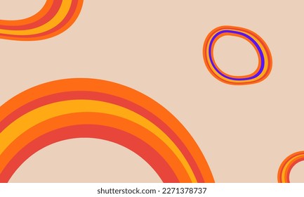 70s line background template with retro style.