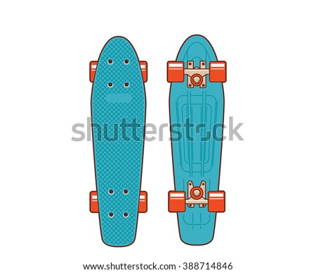 70s plastic skateboard, known within the industry as a short cruiser.