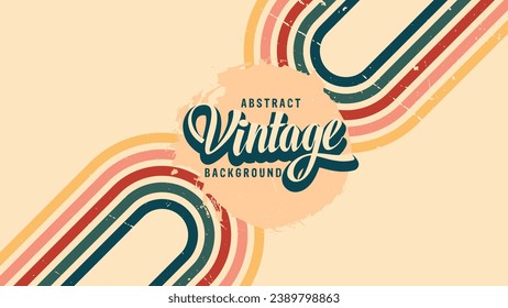 70s retro Abstract background of rainbow groovy Wavy Line design in 1970s Hippie Vintage Retro style. Old Vintage Retro background, Vector pattern, Vector vintage pattern, Vintage 70s colorful lines