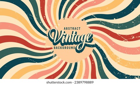 70s retro Abstract background of rainbow groovy Wavy Line design in 1970s Hippie Vintage Retro style. Old Vintage Retro background, Vector pattern, Vector vintage pattern, Vintage 70s colorful lines