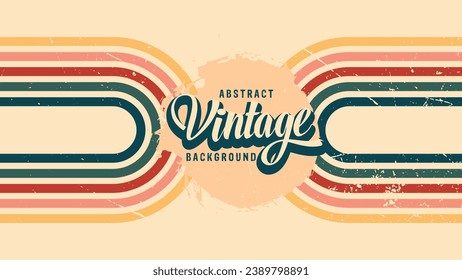 70s retro Abstract background of rainbow groovy Wavy Line design in 1970s Hippie Vintage Retro style. Old Vintage Retro background, Vector pattern, Vector vintage pattern, Vintage 70s colorful lines