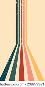 70er Jahre Retro Abstrakter Hintergrund von Regenbogen Groovy Wavy Line Design in den 1970er Jahren Hippie Vintage Retro-Stil. Old Vintage Retro Hintergrund, Vektormuster, Vektor Vintage Muster, Vintage 70er Jahre bunte Linien