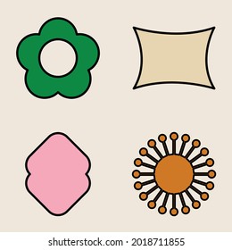 70s Retro Badges Bundle Set