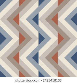 70s retro broken lines design, seamless vector pattern. Abstract geometric background, 1970s style, vintage colors.