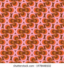 70s retro circle pattern background