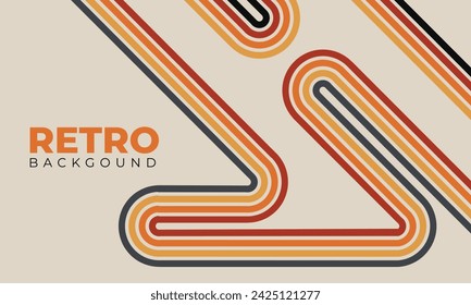 70s retro colored lines background.  vector shapes graphic design retro vintage 70s style stripes poster background line 1970s