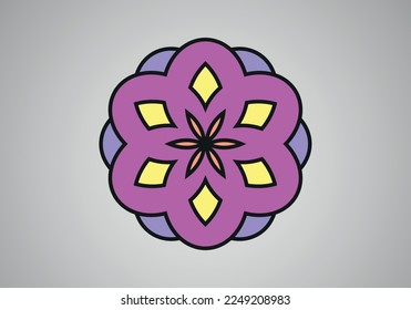 70s Retro floral shape. 60s and 70s Retro style and Aesthetic.