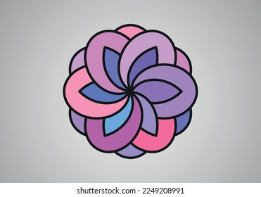 70s Retro floral shape. 60s and 70s Retro style and Aesthetic.