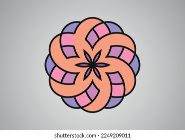 Forma floral retro de los años 70. Estilo retro y estético de los años 60 y 70.
