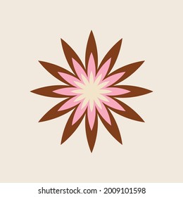 70s Retro Flower Clipart Elements Vector Design 