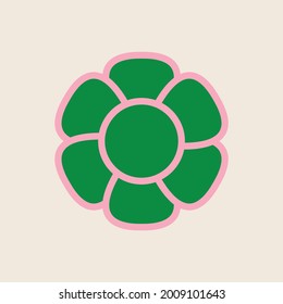 70s Retro Flower Clipart Elements Vector Design 