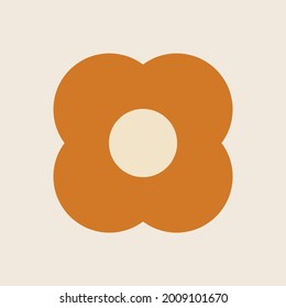 70s Retro Flower Clipart Elements Vector Design 
