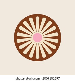 Diseño de vectores de elementos de clipart de flor retro de los años 70 