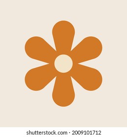 70s Retro Flower Clipart Elements Vector Design 