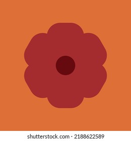 Diseño vectorial de elementos de clipart de flores retro de los años 70 en rojo, amarillo y naranja
