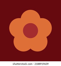 70s Retro Flower Clipart Elements Vector Design