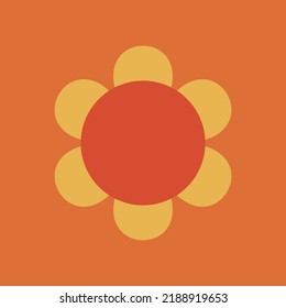 Diseño de vectores de elementos de clipart de flor retro de los años 70