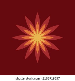 70s Retro Flower Clipart Elements Vector Design
