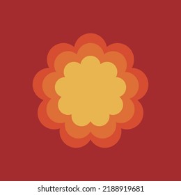 Diseño de vectores de elementos de clipart de flor retro de los años 70