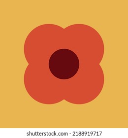 70s Retro Flower Clipart Elements Vector Design