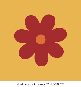 70s Retro Flower Clipart Elements Vector Design