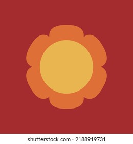 70s Retro Flower Clipart Elements Vector Design