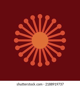 70s Retro Flower Clipart Elements Vector Design
