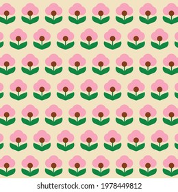 70s retro flower power pattern