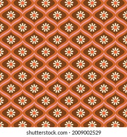 70s Retro flower power pattern background