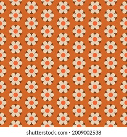 70s Retro flower power pattern background