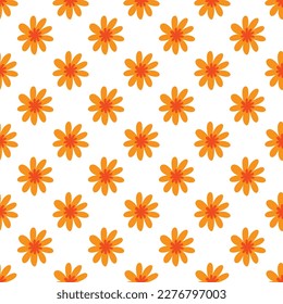 70s Retro flowers pattern. Seamless retro flowers background . Groovy naive flowers pattern pinkn yellow, red chamomile daisy