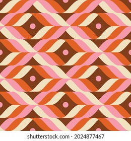 70s Retro Geometric Seamless Pattern