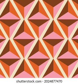 70s Retro Geometric Seamless Pattern