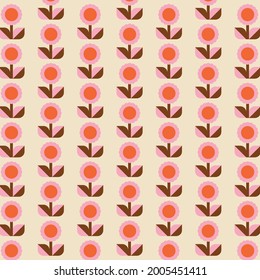 70s Retro Geometric Vector Pattern