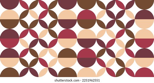 70s retro geometric vector seamless pattern. Mid century style abstract design. Perfect for textile, wallpaper, fabrics, clothing and fashion print.