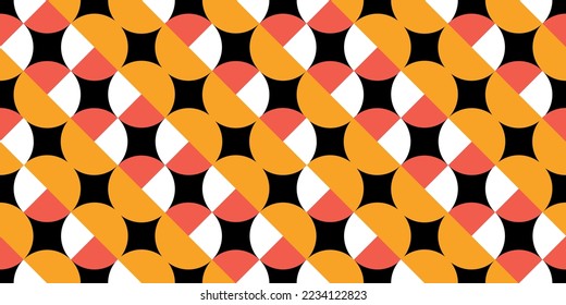70s retro groove pattern with circles. Vintage geometrical pattern. Vector illustration