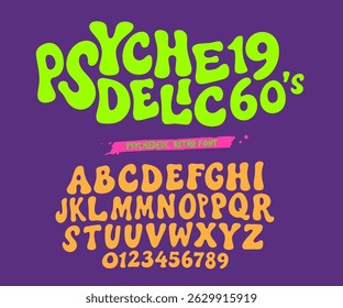70s retro groovy alphabet letters font and number. Typography decorative fonts vintage concept. Inspirational slogan print with hippie symbols for graphic tee t shirt logo. vector illustration