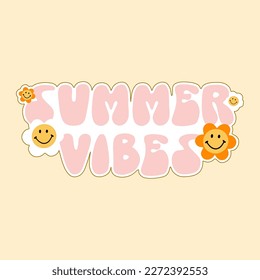 70s retro groovy, typography illustration print with inspirational slogan for girl, kids graphic tee t shirt or sticker