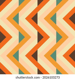 70s retro lines design, seamless vector pattern. Abstract geometric background, 1970s style, vintage colors.