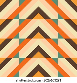 70s retro lines design, seamless vector pattern. Abstract geometric background, 1970s style, vintage colors.